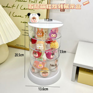 Rotate Cute Grain Storage Box Multi-Layer Small Ornaments Display Rack Cartoon Jenga Storage Rack Lego Building Blocks Spare Parts Box