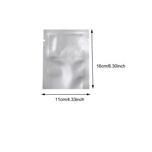 10-200pcs Silver Aluminum Foil Package Bag Storage Bag Open Tops Heat Seal Vacuum Mylar Foil Bags for Spice Powder Storage