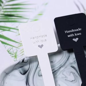 100pcs Self Adhesive Bracelet Display Cards Kraft Paper Blank Cards For DIY Bracelet Necklace Display