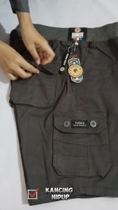Celana Pendek Cargo Abu Tua Size 34 Sampai 39