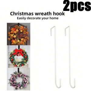1/2/4PC Christmas Floral Wreath Hanger Over The Door Nail-free Resuable Door Hanging Hook Xmas Easter Storage Wreath Hanger