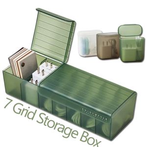 Dung tích lớn 7grids lưu trữ cáp dữ liệu Hộp máy tính để bàn chống bụi dây nguồn quản lý sắp xếp sạc đa chức năng cáp tai nghe Collector