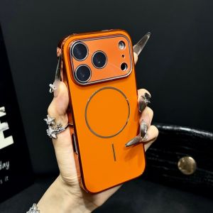 17Promax iPhone Case with Lens Film Full Cover Air Cushion Anti-Fall Matte Magnetic Absorption Quick Change Orange Star Universe Design