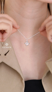 Dây chuyền bạc nữ Eleanor Accessories thiết kế hình hoa basic phụ kiện trang sức vòng cổ 10159