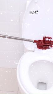 Cây chà toa lét bồn cầu nhà tắm cán dài inox chổi 2 đầu