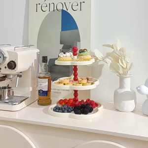 【SG Seller】Lab Cosi Desktop Organizer Retro Dessert Cupcake Stand Living Room Coffee Table Cake Snack Display Stand 3 Tier Cup Cake Holder Tower Bedroom Makeup Skincare Storage Organizer Serving Tray