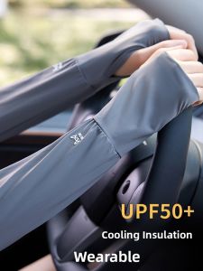 MiiOW | Cat Woman Ice Silk Sun Protection Gloves Women Summer Driving Cycling UV Protection Black Ice Sleeve Cool Full Arm Protection