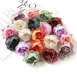 5/10Pcs Peony ประดิษฐ์ดอกไม้ 4.5 ซม.ผ้าไหมดอกไม้ปลอมสําหรับ Home Room Decor สวนงานแต่งงานตกแต่งเจ้าสาว DIY พวงหรีดอุปกรณ์เสริม