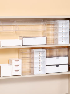 Bathroom Cosmetic Toiletry Storage Box Desktop Organizer Rack for Skin Care Products Makeup Lipstick Rectangular Double Layer