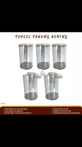 Toples Nastar Kue Kering Plastik Jar Toples Tabung Toples Kue Nastar (Isi 1 Set-W.TB14)