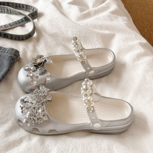QIAOHUI | Summer Trendy Anti-slip Soft Sole Crystal Pearl Sandals