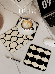 แผ่นรองแก้วแบบซับน้ำ UARA Ousta แบบเรียบง่าย แผ่นรองแก้วแบบกันความร้อน แผ่นรองสำหรับโต๊ะทำงาน แผ่นรองสำหรับเครื่องดื่ม แผ่นรองสำหรับจาน แผ่นรองสำหรับชานม