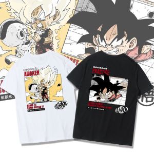 Bandai | 2025 Dragon Ball Tide Brand Joint T-shirt Wukong Frisa Animation Peripheral Clothes Ins Mens America Short-sleeved T-shirt