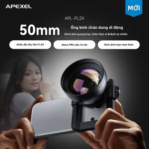 apexel | Ống Kính Chân Dung APEXEL 2X F1.05 50mm Có Kẹp Đa Năng Cho Điện Thoại Thông Minh iPhone Xiaomi Ống Kính Tele Không Bị Biến Dạng Lấy Nét Thủ Công