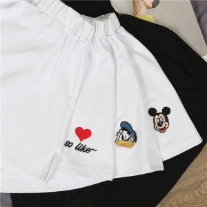 เสื้อสเวตเตอร์มินิกระโปรงทรงเอเอวสูงสีขาวขอบสีขาว ฤดูหนาว ไซส์ใหญ่ เสื้อชั้นในสำหรับผู้หญิง กระโปรงสั้น ชุดชั้นใน ชุดชั้นใน