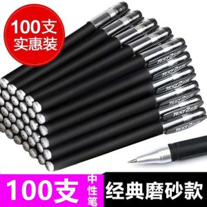 ปากกาหมึกน้ำสีดำ 100 แท่ง ปากกาหมึกหินแบบด้านสำหรับใช้ในงานธุรกิจ ปากกาหมึกหินสีน้ำเงิน สีแดง สีดำ สำหรับนักเรียนและผู้เข้ารับการสอบต่างๆ