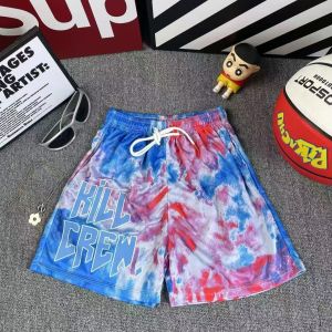 กางเกงขาสั้นผ้าตาข่ายระบายอากาศแบบลำลองสำหรับฝึกซ้อมบาสเก็ตบอลสำหรับผู้ชายในช่วงฤดูร้อน ทรงหลวม 4 ชิ้น ทรงหลวม ทรงหลวม