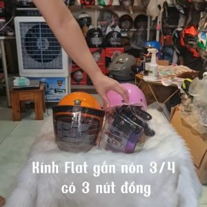 Kính Flat gắn nón 3/4 chính hãng - Kính gắn nón bảo hiểm 3/4 chống tia UVchống bụinắng gió cao cấp