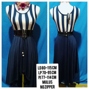 DRESS KUTUNG/SLEEVELESS NAVY SALUR 138