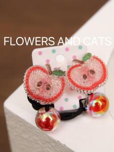 Princess Style Fruit Hair Ties Childrens Cartoon Birthday Gifts Red  Head Ropes Girls Hair Bands Korean Version New Arrival