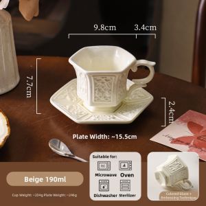 SHELI | Retro Embossed Ceramic Mug Pair Set