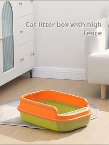 Extra Large Cat Litter Box With Scoop Kitten Litter Box Deodorization leakage prevention Cat Toilet