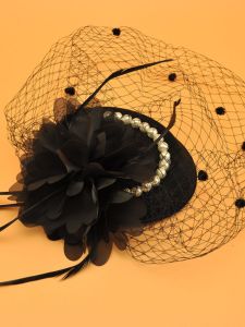 Bride Headwear Floral Veil Small Gift Hat Hair Accessories Pearl Hair Clip Retro Republic of China Studio Props Silk Material