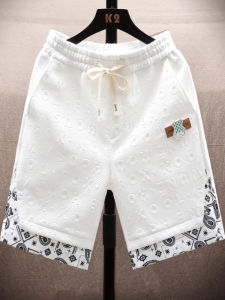 Quần Short Nam Mùa Hè Rộng Rãi Quần Dài Năm Điểm Quần Thể Thao Thường Ngày Màu Trắng Quần Dài Đến Giữa Bắp Chân Quần Dài Thẳng