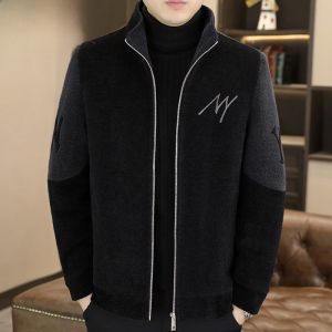HENGYUANXIANG | Hengyuanxiang Mens Woolen Jacket Autumn Winter Thickened Stand Collar Gold Mink Velvet Casual Fashionable Youth Urban Style