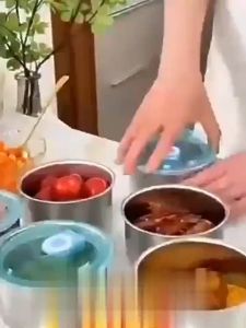 LD-C1238 Wadah Makanan Stainless dengan Tutup Kedap Udara BPA FREE / Tempat Makan Siang Tahan Karat