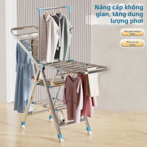 Foldable Stainless Steel Clothes Hanger for Baby Clothing and Drying Blankets