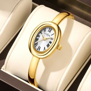Womens Water-Resistant Quartz Watch: Minimalist Oval Dial Bracelet Watch (Gift) for Ladies and Girls Reloj Mujer