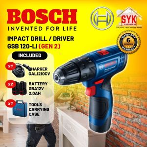 SYK BOSCH Brushless Cordless Drill GSB120-LI Cordless Impact Driver Cordless Impact Drill Battery- 06019G81L0 (Gen 2)