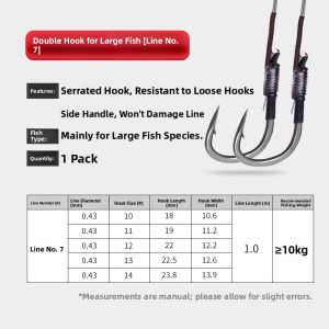 CHUANZE | Tied Double Fishing Hooks Ready Rig Big Game