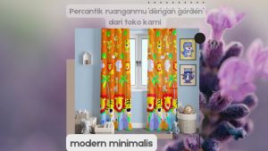 Gorden Karakter Cartoon Tinggi 225cm Jendela/Pintu Smockring Free Tali&Hook