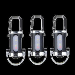 Mini แบบพกพาพวงกุญแจไฟฉายมัลติฟังก์ชั่น COB ไฟฉุกเฉินกันน้ํา Bright โคมไฟสําหรับเดินป่ากลางแจ้ง