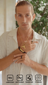 Emrys Liontin Set REVOLVER Kalung Liontin Titanium Anti Karat Pria Wanita