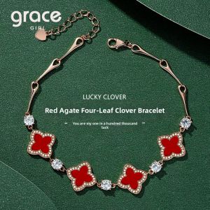 Grace Girl | Four Leaf Clover Agate Luxury Bracelet