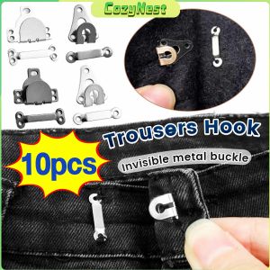 10Pcs High-Quality Silver Invisible Skirt Buckle Pants Garment Hook Set for DIY Sewing
