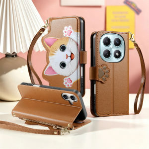 szhaiyu | For Xiaomi Redmi Note 15 Pro Plus 5G Wrist Strap Zipper Leather Wallet Case Redmi Note 15 Pro 4G Case Note 15 Pro+ Luxury Cover