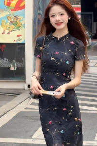 QFN | Summer New Chinese Style Floral Print Dress