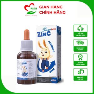 Siro kẽm hữu cơ cho bé Smartbibi ZinC giúp cải thiện biếng ăn và tăng đề kháng cho bé lọ 30ml