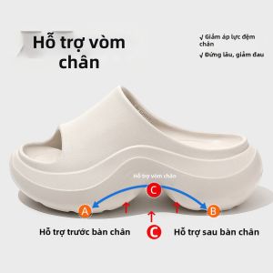 ANSHANGFEN | Dép Dày Đế EVA Chống Trơn Trượt Ngăn Hôi Giữa Bàn Chân Nâng Cao Chiều Cao