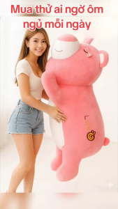 Gấu Bông Dâu Lotso Khổng Lồ 60cm-1m3 Siêu Mềm Mịn Gấu Hồng Cao Cấp Co Giãn 4 Chiều Gối Ôm Cho Bé Quà Tặng Đẹp