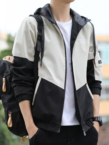 ROMON | Áo khoác nam Lormon có mũ trùm đầu thời trang thường ngày ngoài trời thể thao chống gió áo khoác công sở mùa xuân thu