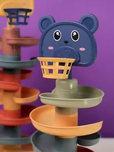 Mainan Anak Ring Donat Susun Bola Seluncur 2 IN 1 Edukasi Rotating Ball Edukasi Donut Tower MK322