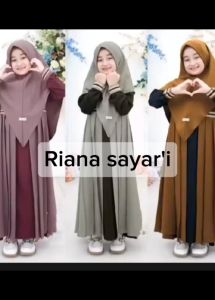 GAMIS ANAK RIANA SYAR'i set hijap krinkle airplow 4+12tahun