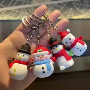 Cute Christmas Cartoon Keychain Santa claus christmas tree snowman christmas gifts Key Ring PVC Keychain Gift