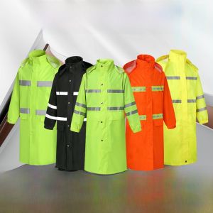 Multi-Luminous Long Double-Layer Raincoat Anti-Heavy Rain Integrated Thickened Single Men and Women Outdoor Reflective Waterproof Poncho
