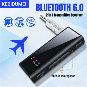 Kebidumei | Bluetooth 5.4 Audio Transmitter Receiver 3.5MM AUX Stereo Music Wireless Adapter With Mic Support TF Card Play For Car TV PC
